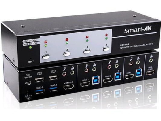 SMARTAVI 3-Port HDMI + 1 MHL-Port KVM switch with 3 USB 3.0 ports