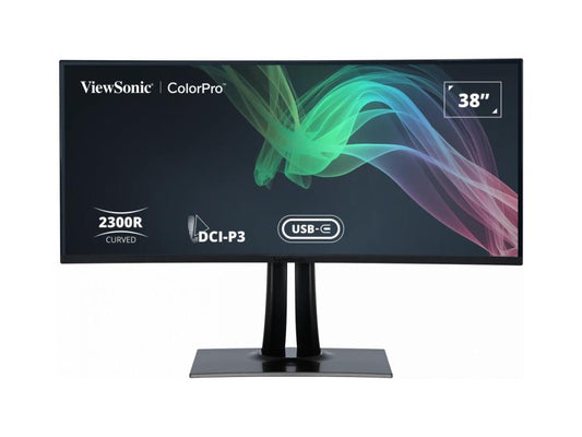 Viewsonic 38in Curved Ultra-Wide WQHD+ ColorPro IPS Monitor with USB type C,3840x1600 resolution.