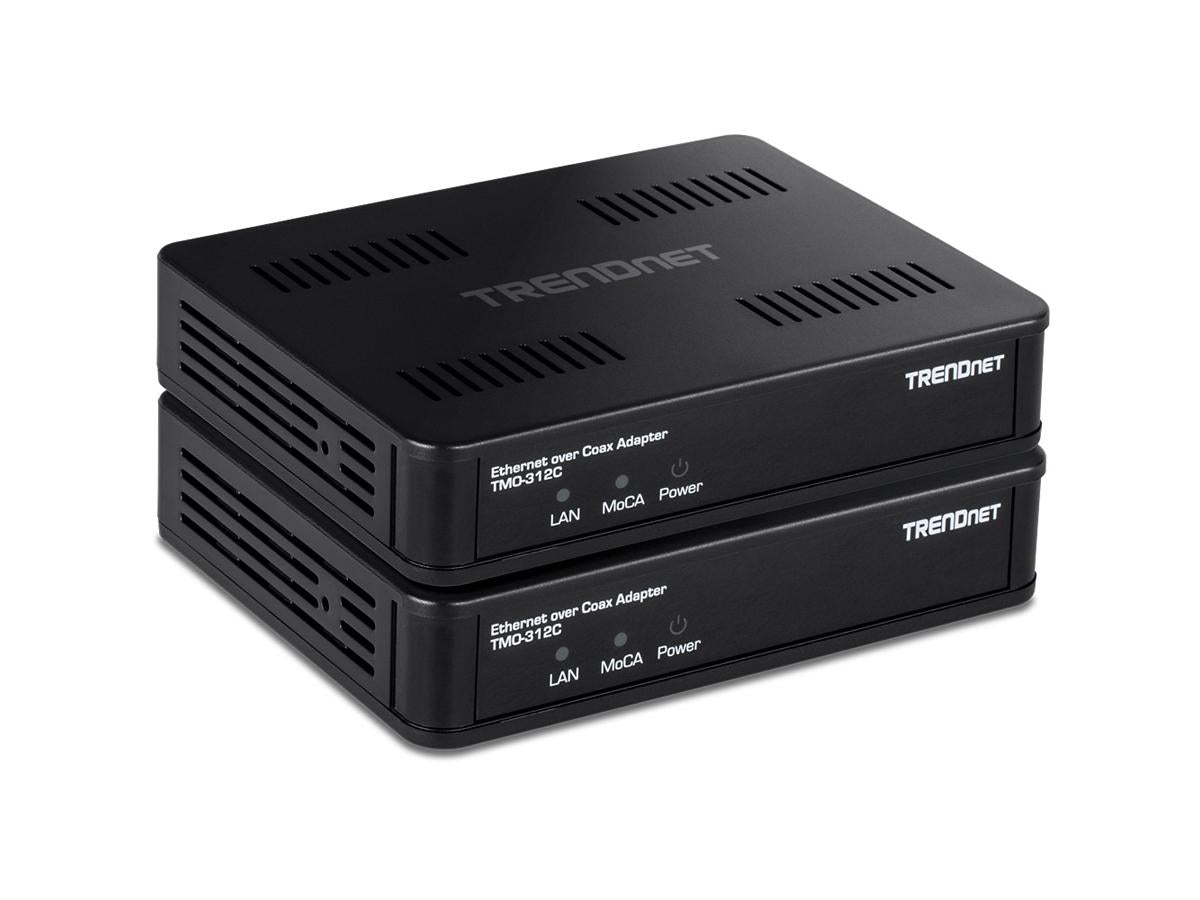 TRENDnet MoCA 2.5 Ethernet over Coax Adapter 2-Pack for High-Speed Wired Network Connectivity