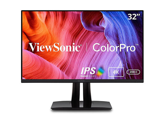 Viewsonic 32in 4K UHD Professional Graphic Design Monitor with USB-C (60W), 3840 x 2160 Resolution, Pantone validated.