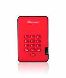 Istorage 3TB diskAshur2 USB 3.1 Encrypted Portable HDD (Fiery Red)