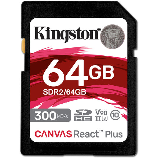 Kingston Canvas React Plus SDR2 64 GB Class 10/UHS-II (U3) V90 SDXC