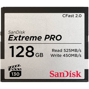 SanDisk Memory Card Extreme Pro CFast 2.0, 128GB, Full HD, 4K Video Recording