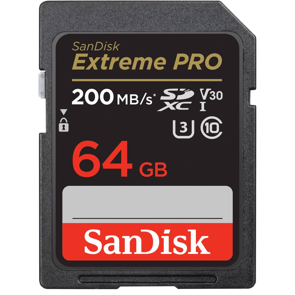 SanDisk Extreme PRO 64 GB Class 10/UHS-I (U3) V30 SDXC - 200 MB/s