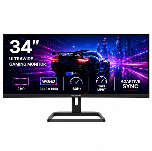 Deco Gear 34" Ultrawide Curved Gaming Monitor