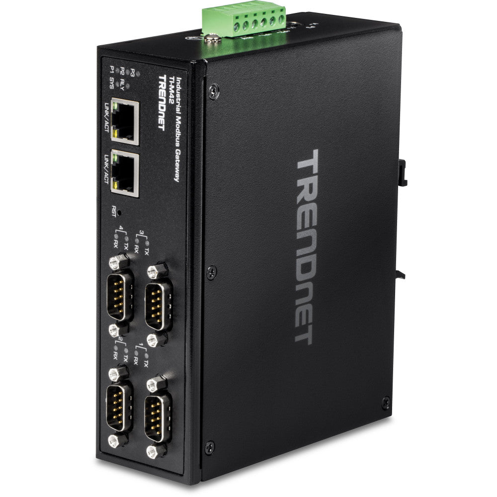 TRENDnet 4-Port Industrial Modbus Gateway for Reliable Industrial Network Communication