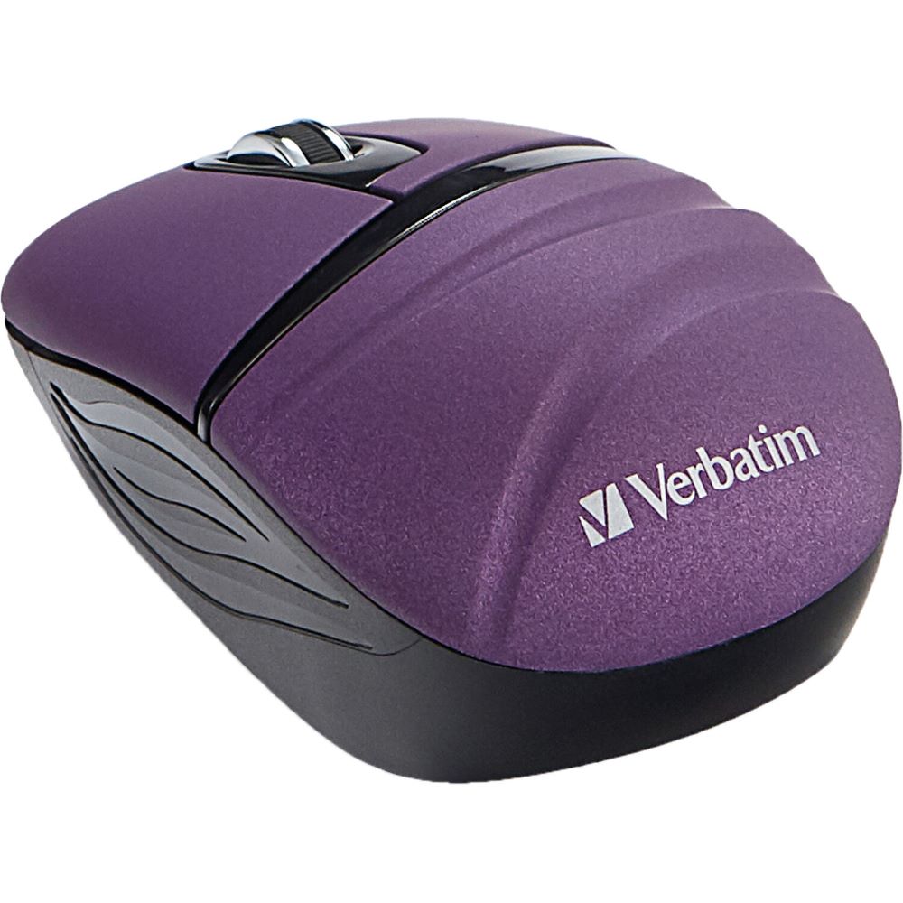 Verbatim Wireless Mini Travel Mouse, Commuter Series - Purple - Optical - Wireless - Radio Frequency - 2.40 GHz - Purple - 1000 dpi - 3 Button(s)