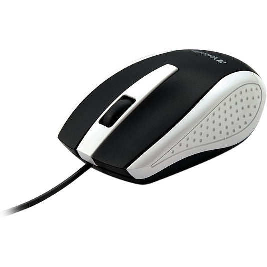 Verbatim Corded Notebook Optical Mouse - White - Optical - Cable - White - USB Type A - Scroll Wheel - 3 Button(s)