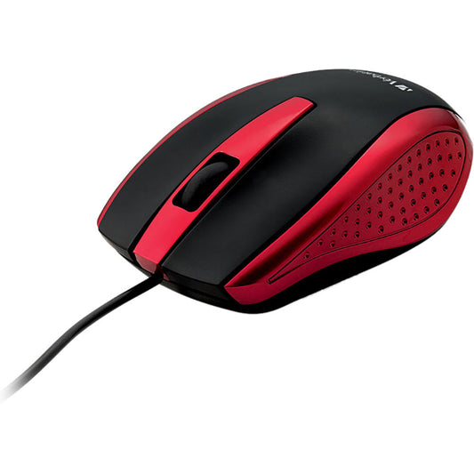 Verbatim Corded Notebook Optical Mouse - Red - Optical - Cable - Red - USB Type A - Scroll Wheel - 3 Button(s)