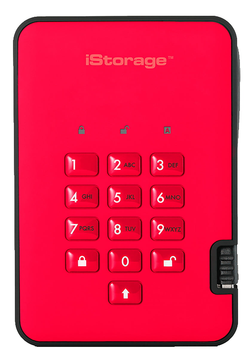 Istorage 2TB diskAshur2 USB 3.1 Encrypted Portable HDD (Fiery Red)