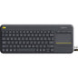 Logitech K400 Plus Touchpad Wireless Keyboard - Wireless Connectivity - USB Interface