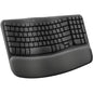 Logitech Wave Keys Wireless Ergonomic Keyboard with Cushioned Palm Rest